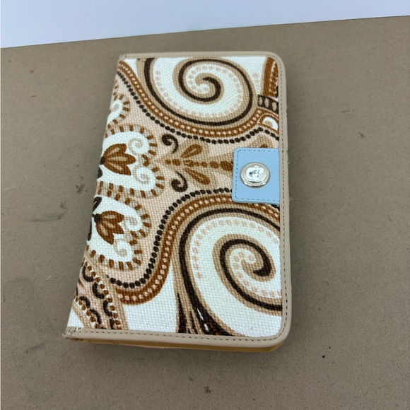 Spartina 449 Handbags - Spartina Clutch Purse - Brown and Whtie, 15 Card Slots, Clear ID Slot